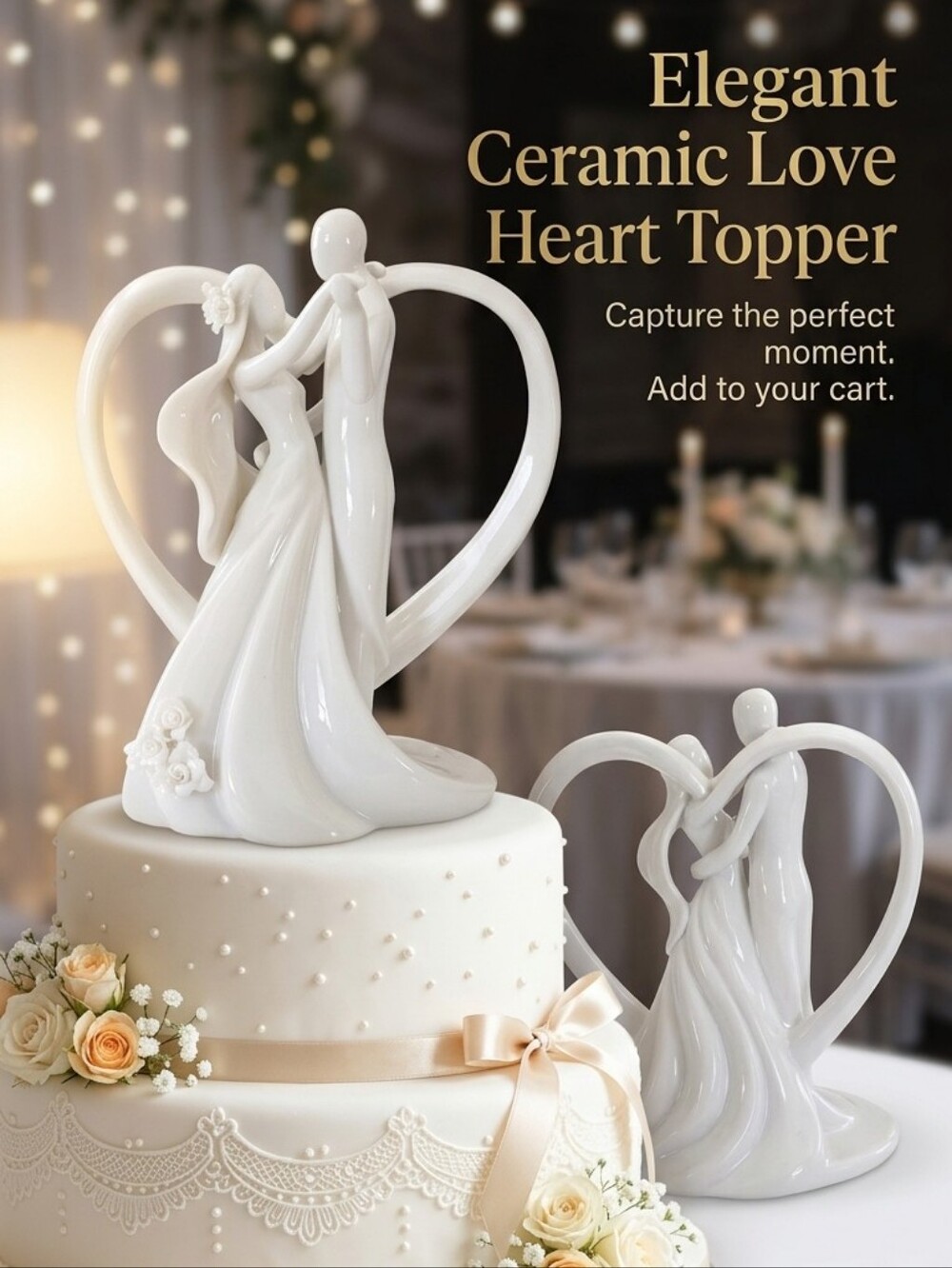 Ceramic Cake Topper 6" Tall
